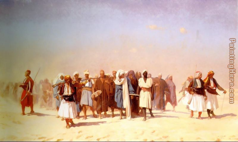 Egyptian Recruits Crossing The Desert painting - Jean-Leon Gerome Egyptian Recruits Crossing The Desert art painting